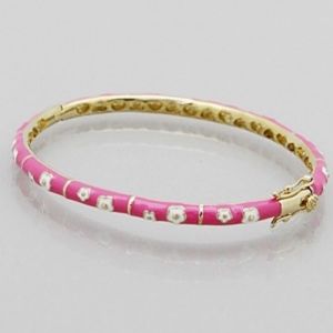 ✅JUST IN➡️Fuchsia Flower 14k Gold Plated Bangle